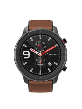 Умные часы Amazfit GTR 47 mm aluminium case, leather strap