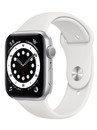Apple Watch Series 6 GPS 44mm Aluminum Case with Sport Band Space Silver/White (серебристый/белый) M00D3