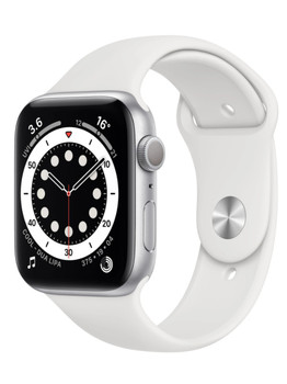 Apple Watch Series 6 GPS 44mm Aluminum Case with Sport Band Space Silver/White (серебристый/белый) M00D3