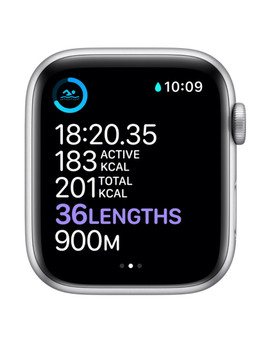 Apple Watch Series 6 GPS 44mm Aluminum Case with Sport Band Space Silver/White (серебристый/белый) M00D3