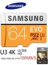 Карта памяти Samsung microSDXC EVO 100MB/s 64Gb + SD adapter
