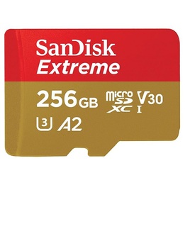 Карта памяти SanDisk Extreme microSDXC Class 10 UHS Class 3 V30 A2 160MB/s 256Gb + SD adapter