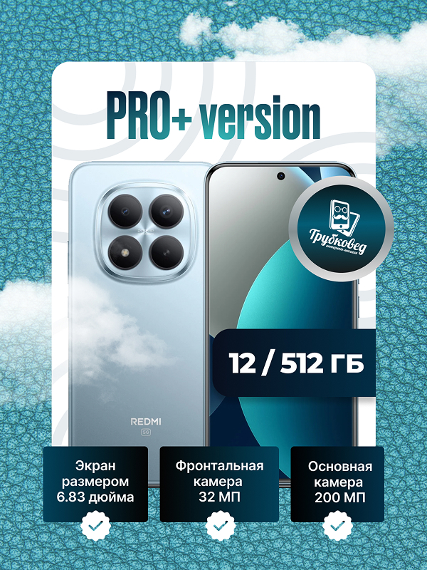 Xiaomi Redmi Note 15 Pro+ 12/512 ГБ Glacier Blue