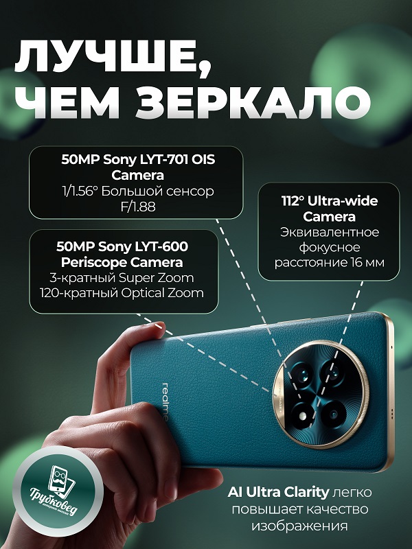 Realme 13 Pro+ 5G 8/256 ГБ Emerald Green (зеленый) RU