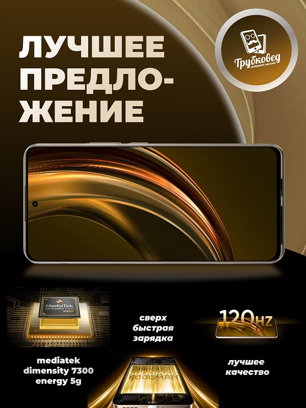 Realme 13+ 5G 12/256 ГБ Victory Gold (золотой) RU