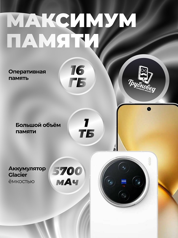 Vivo X200 Pro Mini 16/1 ТБ White (V2419A)