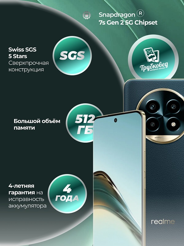 Realme 13 Pro 5G 12/512 ГБ Emerald Green (зеленый) RU